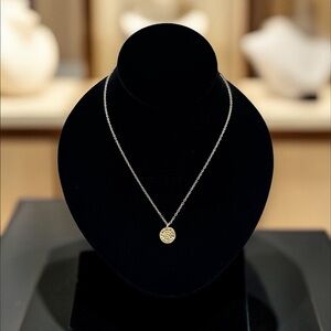 Anna Beck 925 Sterling Silver Gold Dot Double Disc Necklace 17–19” EUC